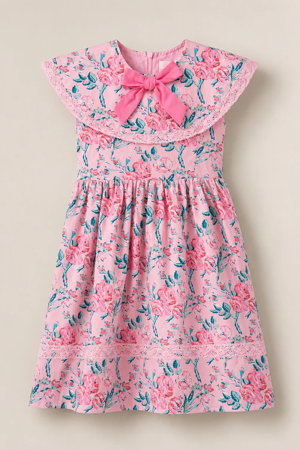 Mini Aster Dress in Pink Sketched Flower | Ivy City Co