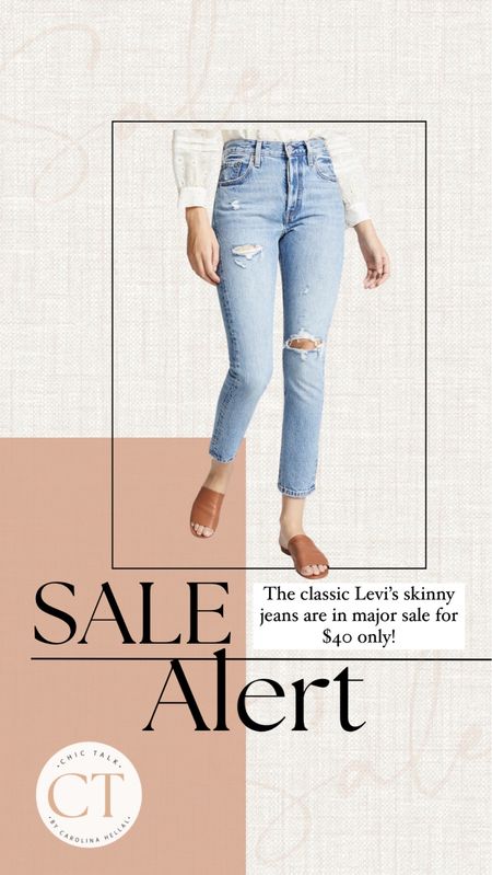 The classic Levi’s Skinny jeans are on major sale for $40 only! They are usually $108! Use code extra25 for an additional 25% off at checkout!!
Shopbop sale, Levi’s, jeans

#LTKFindsUnder50 #LTKSaleAlert #LTKStyleTip