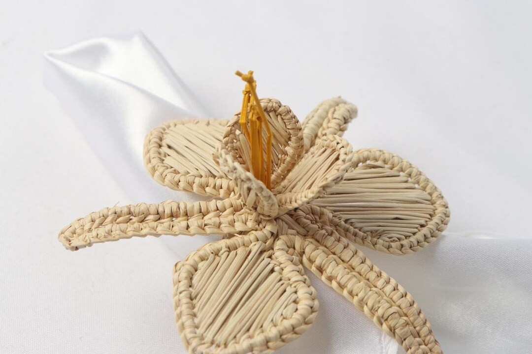 Natural Orchid With Yellow Stamens  100% Handmade Napkin Ring - Etsy | Etsy (US)