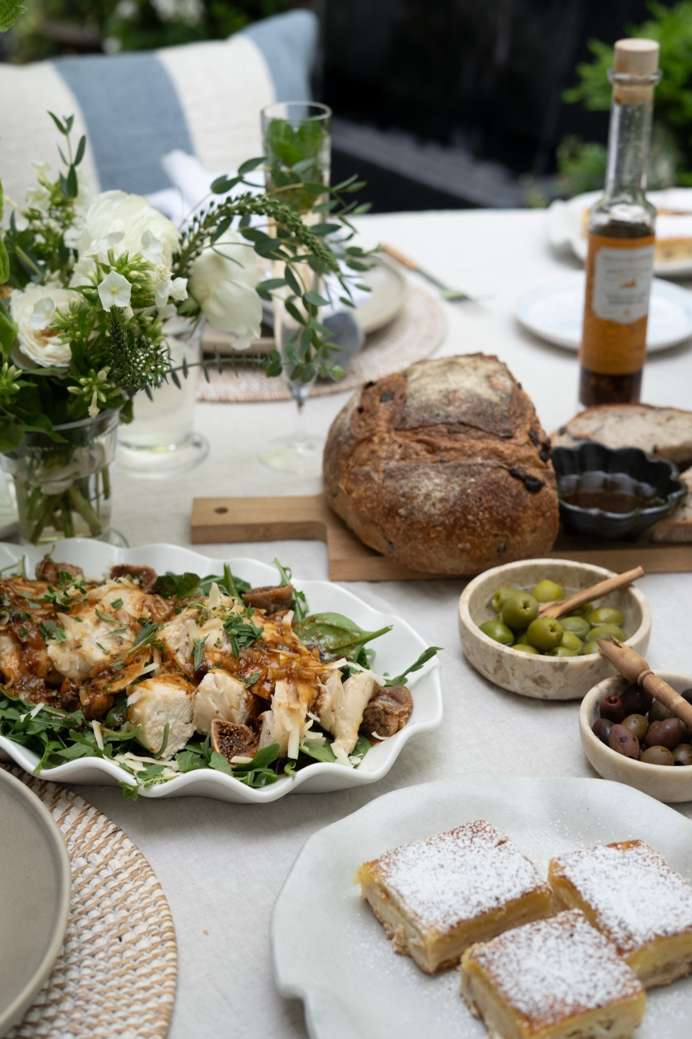 Hosting the easiest, prettiest outdoor dinner with fresh, simple ingredients and a relaxed tablescape. These lemon bars are delish and the recipe is on the blog !!! I love creating an effortless backyard dinner party that still feels elevated with soft florals and natural textures. Perfect for spring entertaining, summer hosting, and easy al fresco dining at home.

#LTKstorytime #LTKSeasonal #LTKHome