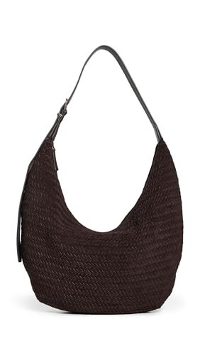 Madewell Women's The Essential Curve Shoulder Bag in Handwoven Suede, Dark Carob, Brown, One Size | Amazon (US)