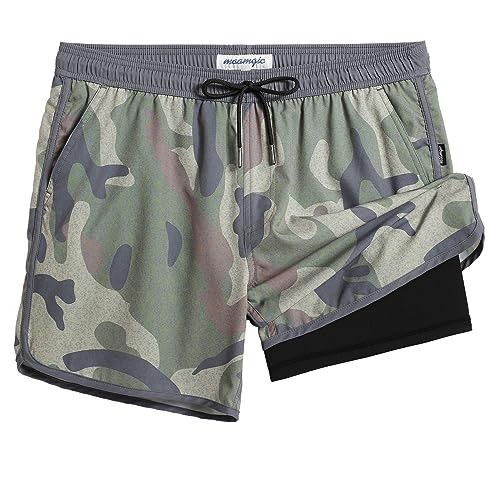 maamgic Mens Short 80s 90s Vintage 5.5" Swim Trunks Swimsuits Board Shorts Compression Liner Quic... | Amazon (US)