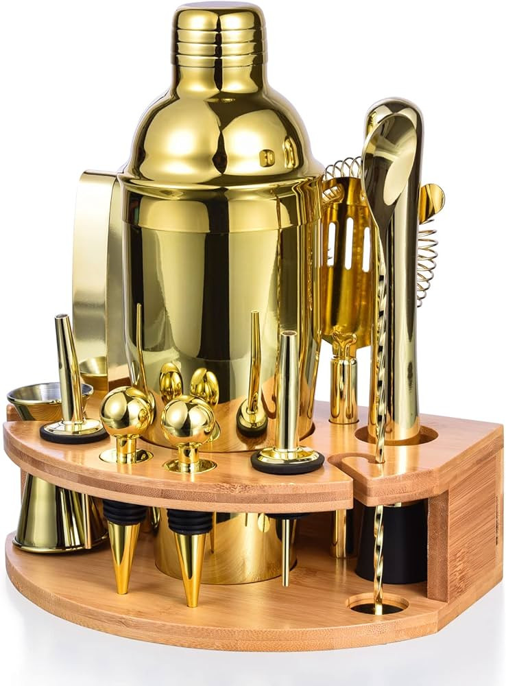 Esmula Bartender Kit with Stylish Bamboo Stand, 12 Piece 25oz Cocktail Shaker Set for Mixed Drink... | Amazon (US)