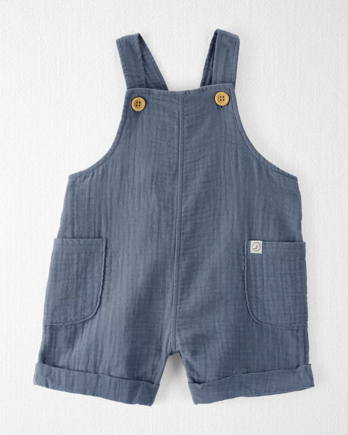 Baby Organic Cotton Gauze Shortalls in Blue | Carter's
