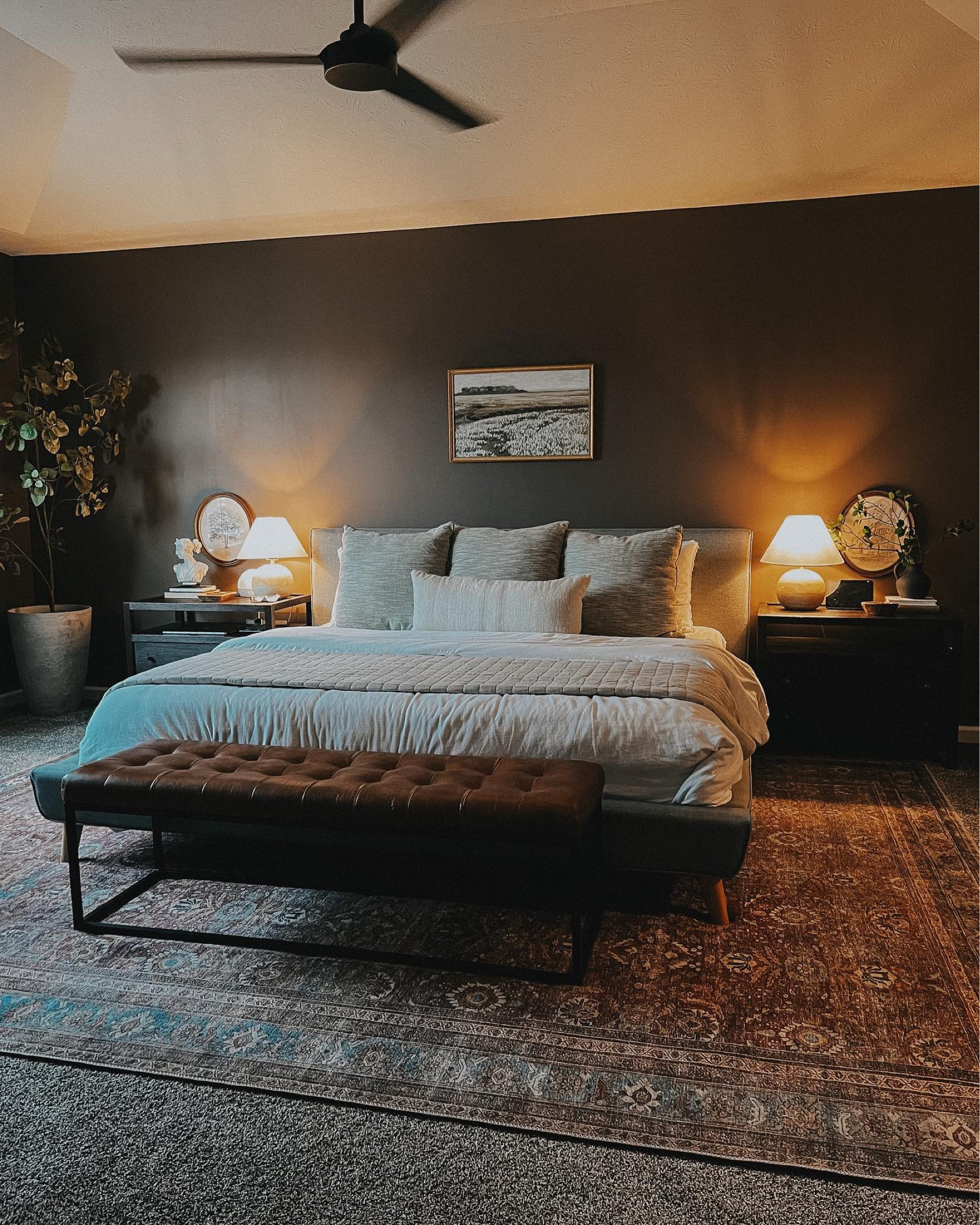 Master bedroom 🤎

Wall color is London Clay by Farrow & Ball

#LTKHome #LTKSeasonal