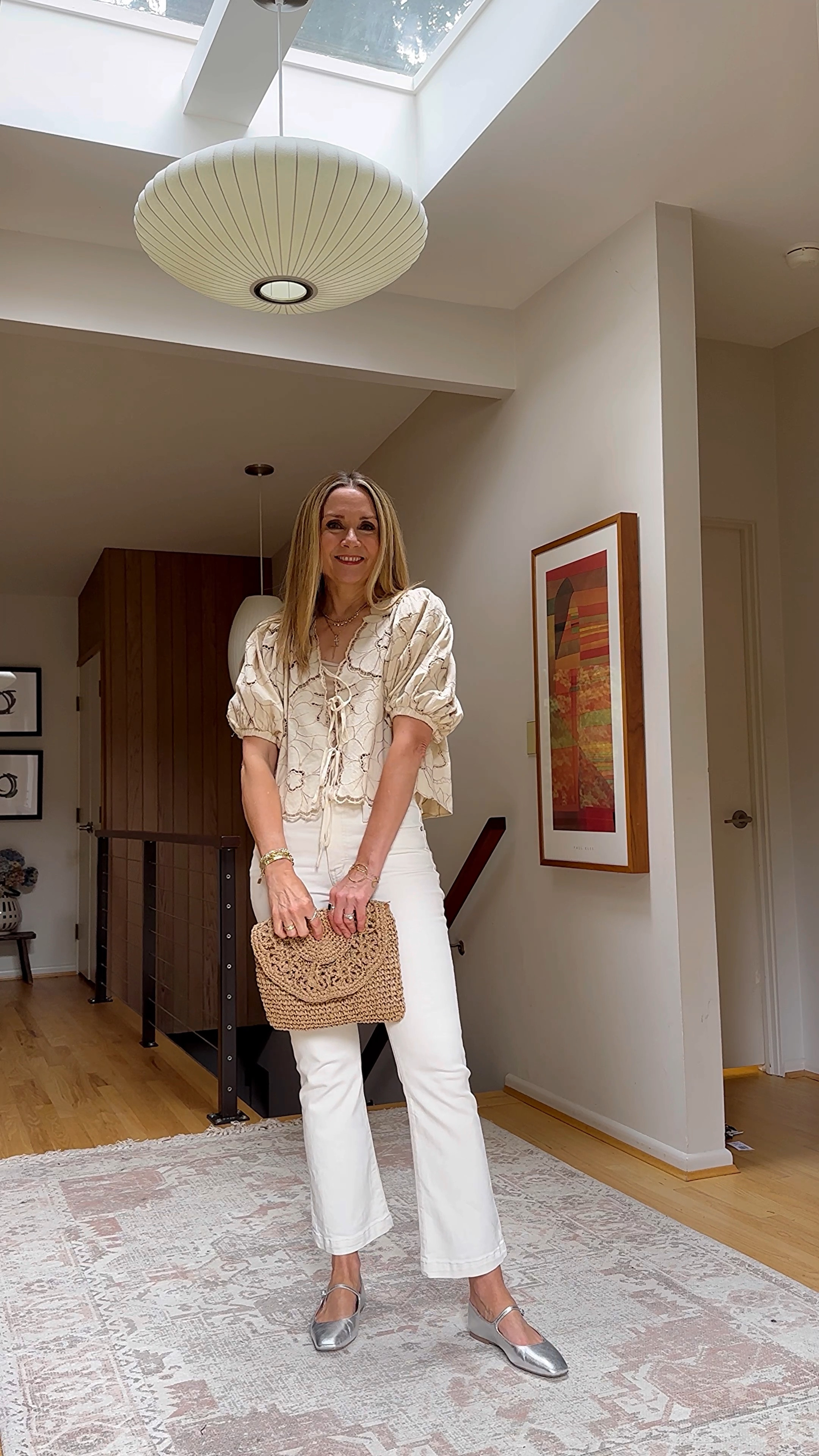 Are you team gold, silver, or both? I like how silver flats & earrings bring an unexpected edge to all the neutrals in my outfit! Rules can be broken and not mixing metals is one of them😉

My top has been a LSW bestseller and is restocked in most sizes! Wearing an xs. My ecru @madewell jeans will style into fall and they’re currently on sale! Wearing a 25. 

Work outfit, free people, madewell, tie front top, vacation outfit, teacher outfit, back to school, silver Mary Jane’s, concert outfit 

#LTKStyleTip #LTKOver40 #LTKSaleAlert