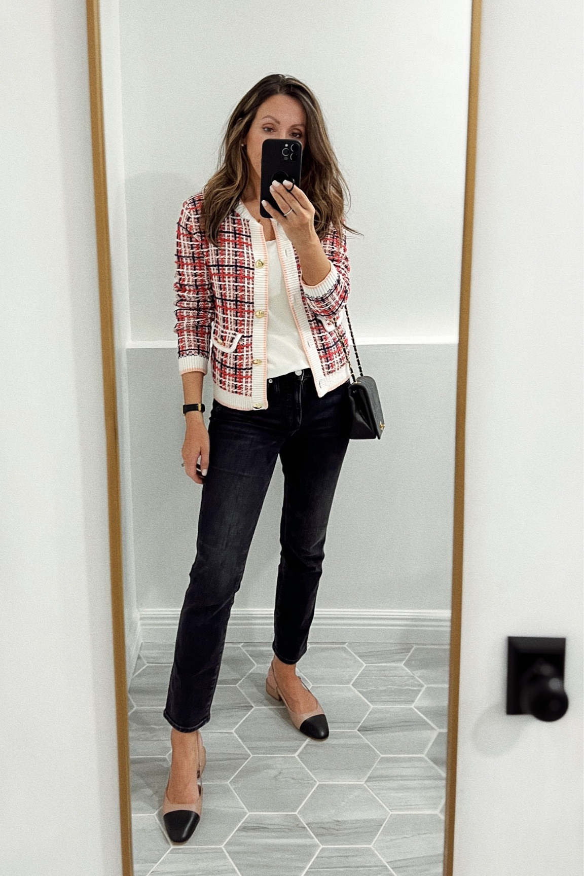 Sweater jacket in xs - on sale! Obsessed with it!!
Jeans sooo comfortable- tts 
Top - tts 
I sized up a 1/2 size in flats 


#LTKstyletip #LTKsalealert #LTKshoecrush