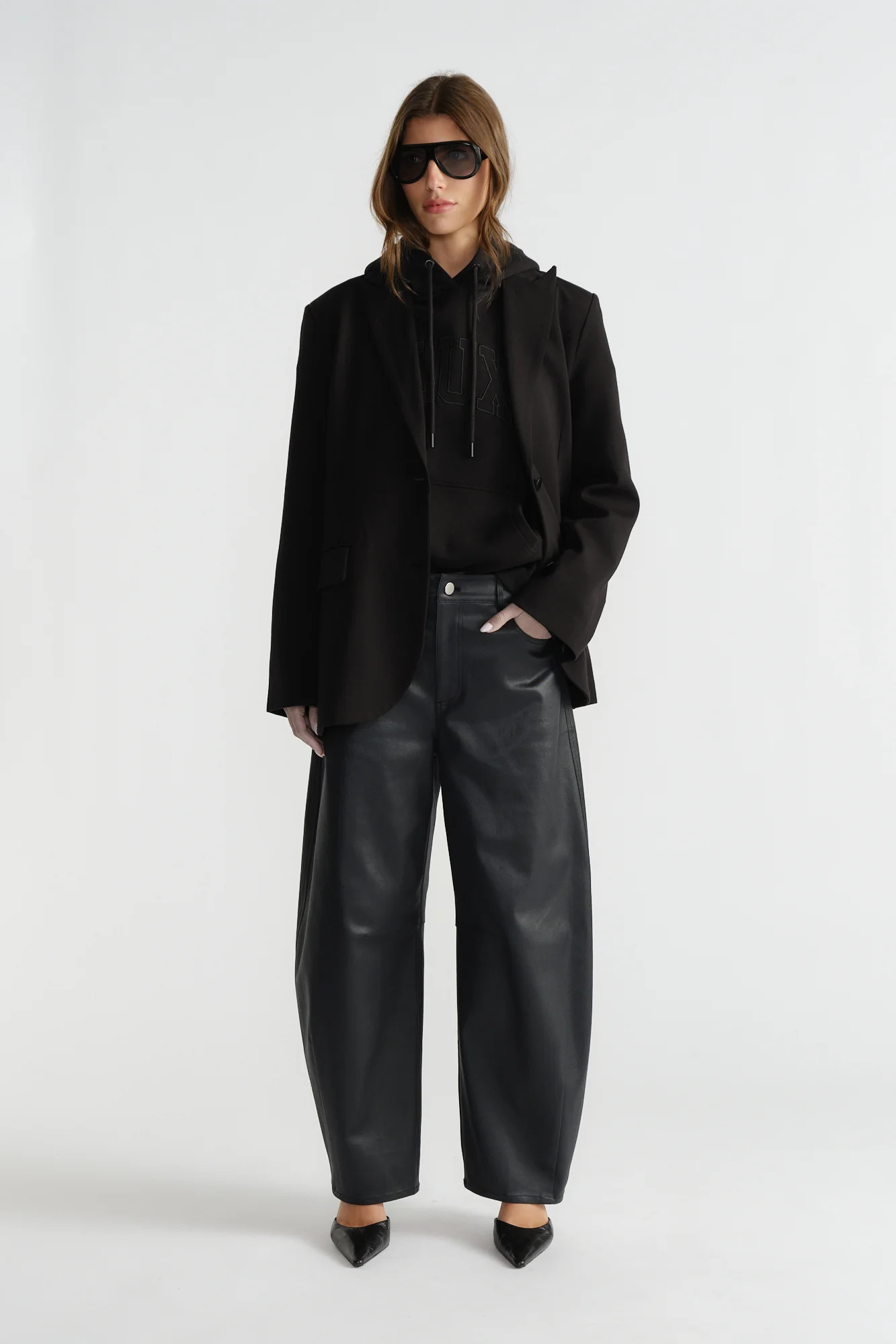D-Luxe Coated Horseshoe Pants - Black | DECJUBA