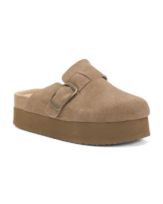 Suede Granola Platform Clogs | TJ Maxx