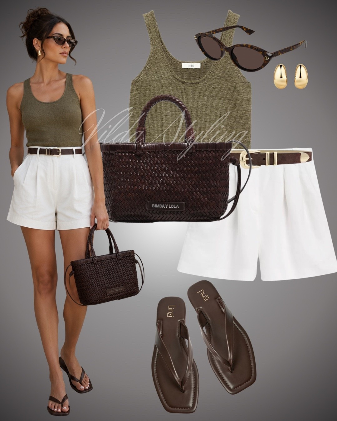Summer neutrals done right. 🤍🌿 An olive knit tank, crisp white shorts, rich brown accessories, and effortless flip-flops—the kind of outfit you’ll wear on repeat. ✨

#LTKStyle #SummerOutfit #NeutralStyle #EffortlessChic #CapsuleWardrobe #EverydayStyle #OOTD #MinimalStyle #SummerFashion

#LTKsummer #LTKstyletip #LTKeurope