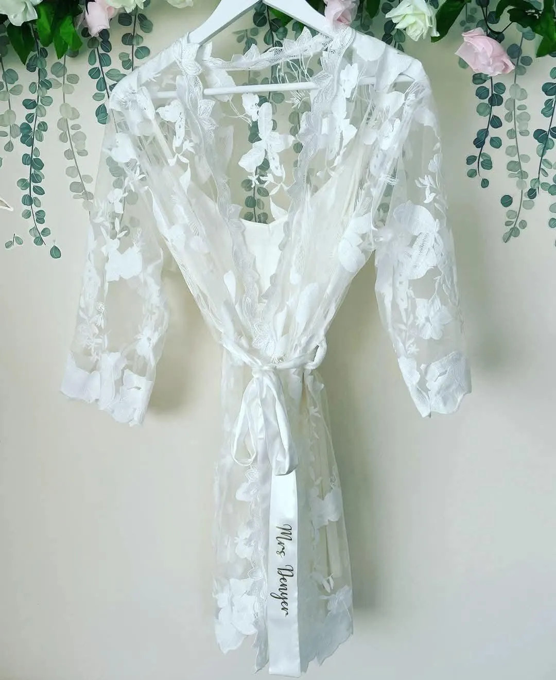 Bridal Robe/bride Lace Robe/bride Luxury Robe/bride Personalised Robe/bride White Robe/wedding Da... | Etsy (US)