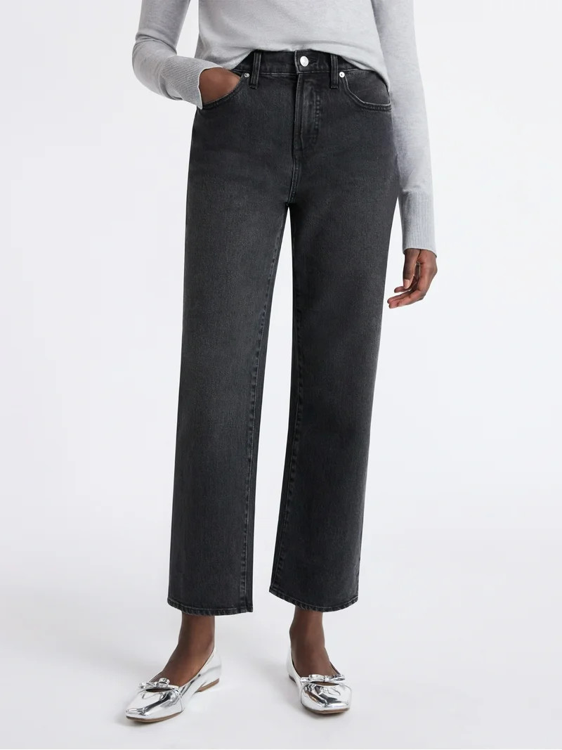 Free Assembly Women's Midrise Relaxed Ankle Jeans, 27.5" Inseam Sizes 0-18 | Walmart (US)