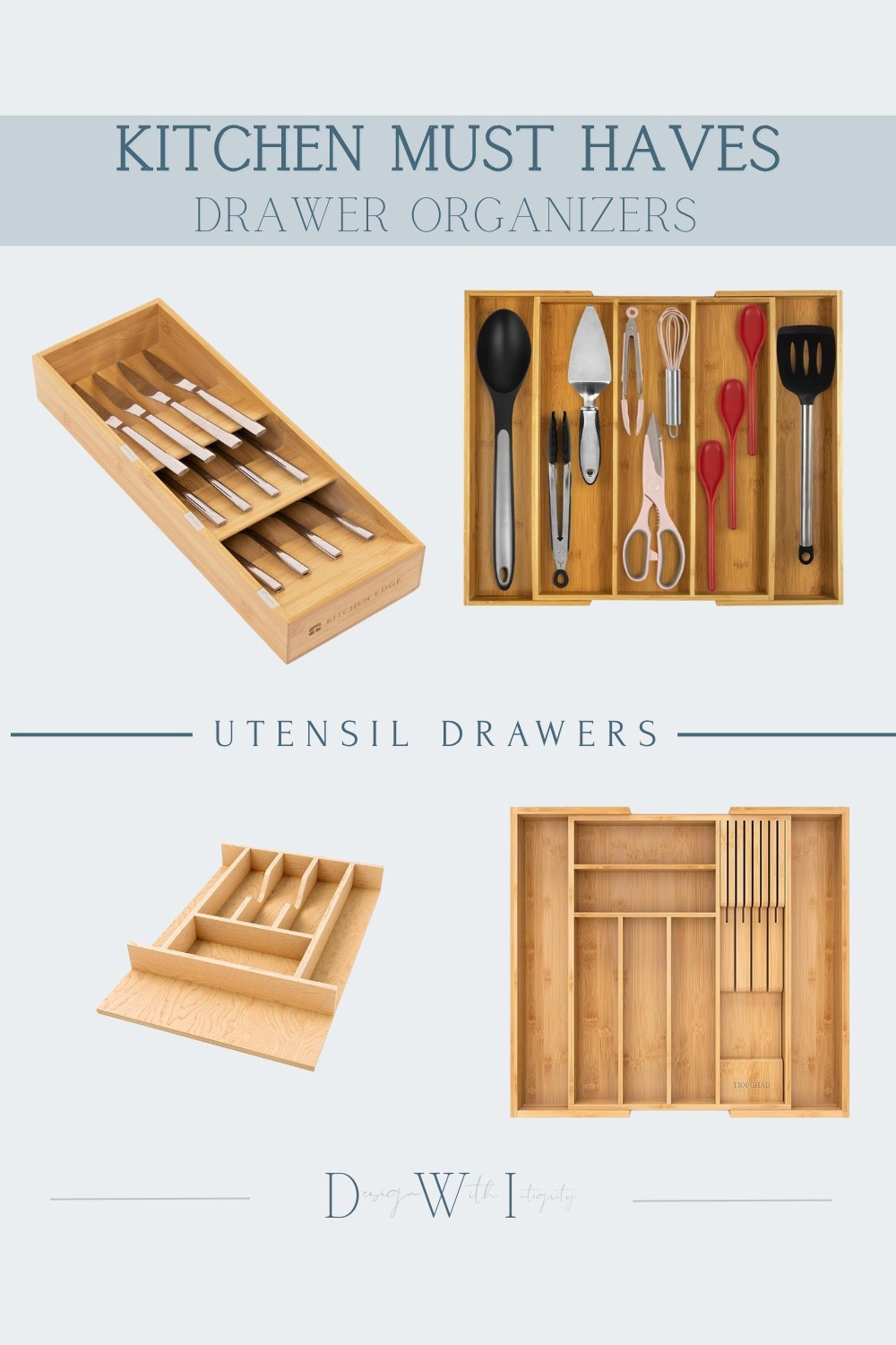 Well designed utensil drawers start with the right organizers. Custom style inserts keep everyday tools separated, visible, and easy to access, eliminating clutter and making drawers function beautifully.

This is a must have for kitchens that prioritize organization, efficiency, and long term usability. The right drawer organizer transforms even the most used drawer into a streamlined workspace.

Tap through to shop my favorite utensil drawer organizers.

kitchen must haves, drawer organizers, utensil drawer, kitchen drawer organization, cabinet accessories, kitchen organization, kitchen design finds, organized kitchen, kitchen remodel ideas 

 #LTKHome

#LTKHome