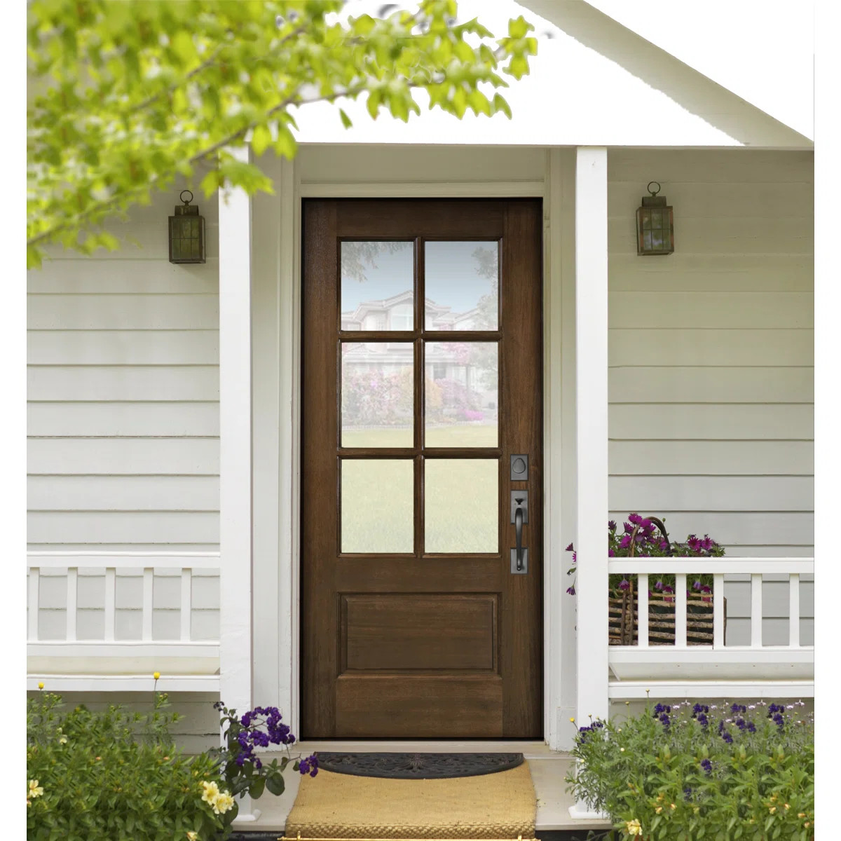 6 Lite TDL Mahogany with Water Glass Finish | Wayfair North America
