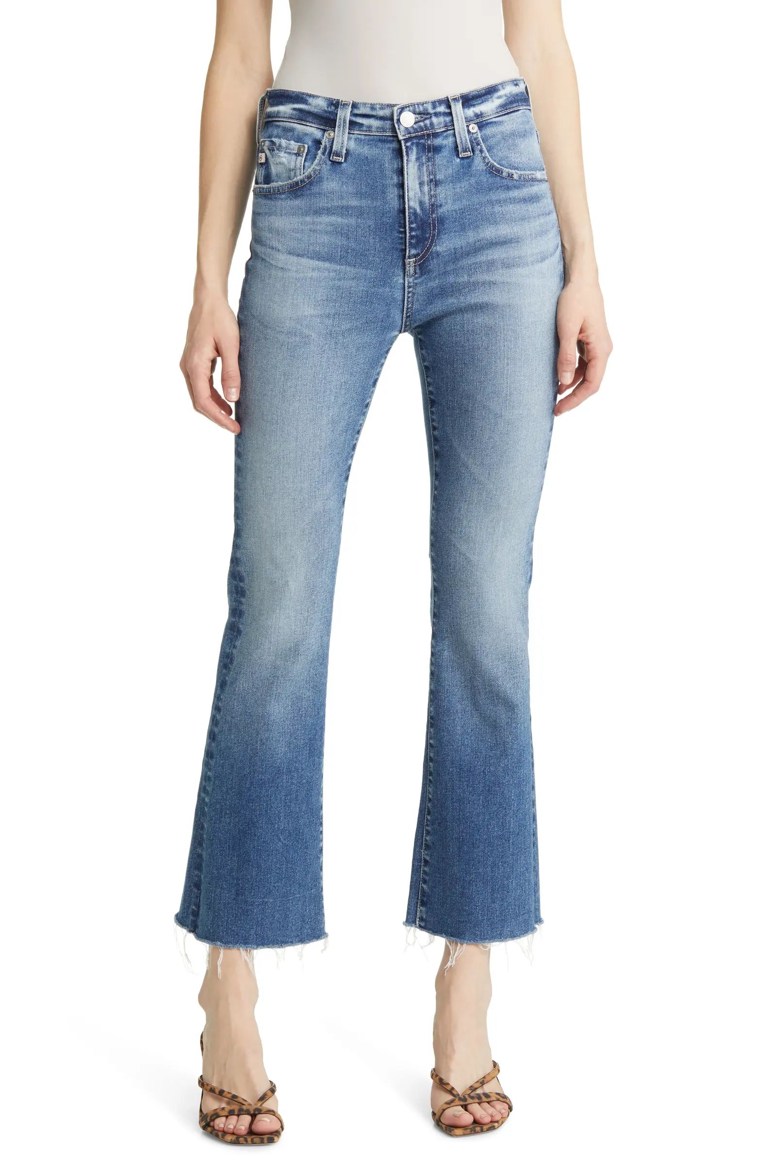 AG Farrah High Waist Fray Hem Ankle Bootcut Jeans | Nordstrom | Nordstrom