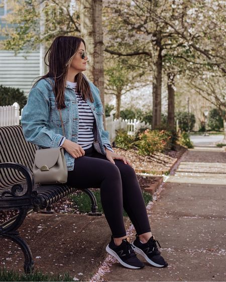 weekend casual in a denim jacket, striped tee + leggings

Abercrombie, AF outfit, leggings outfit, spring outfit, spring activewear, lululemon, lululemon leggings, denim jacket 

#LTKstyletip #LTKunder50 #LTKunder100