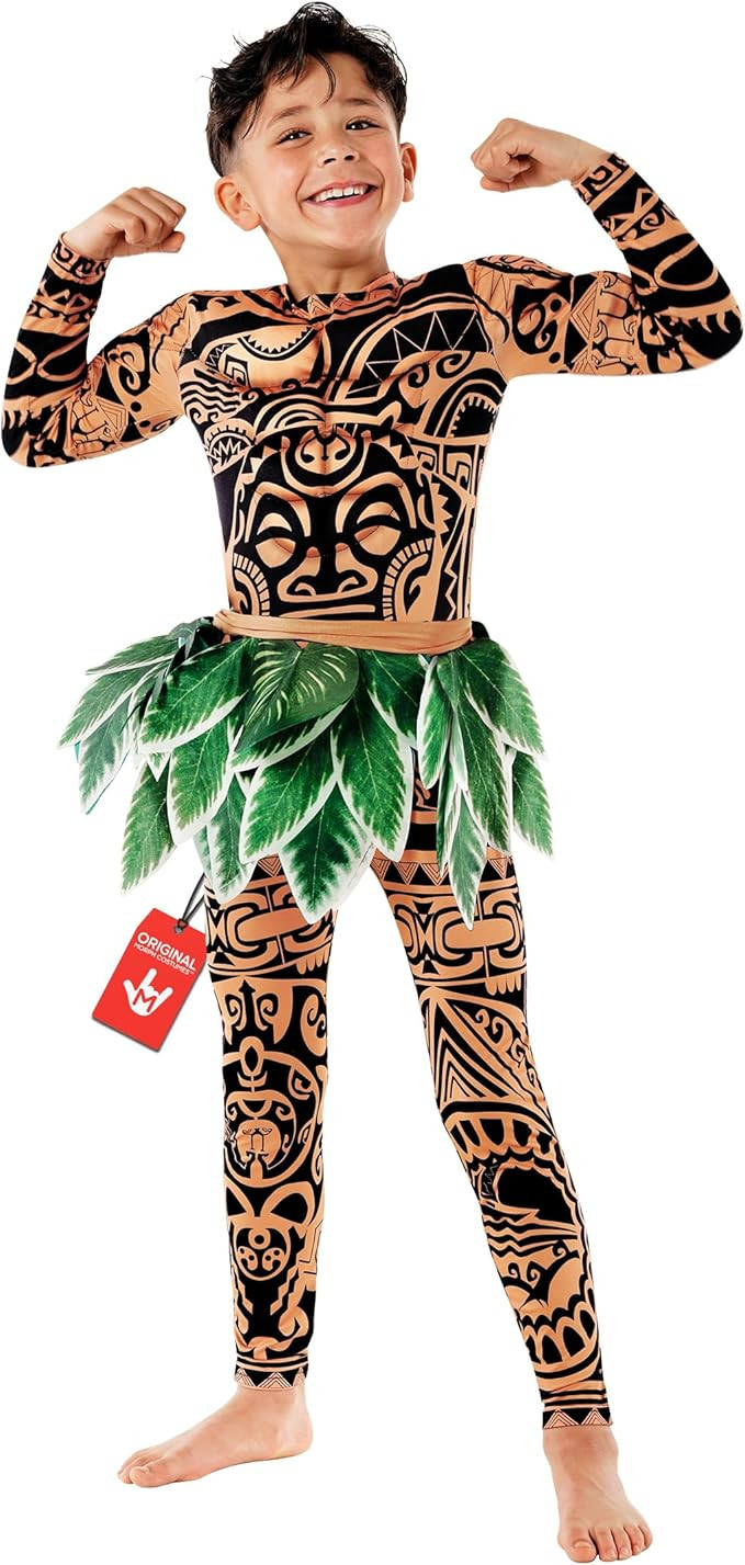 Morph Boy's Ocean Adventure Costume for Kids Hawaiian Printed Tattoos Costume for Boys Halloween ... | Amazon (US)