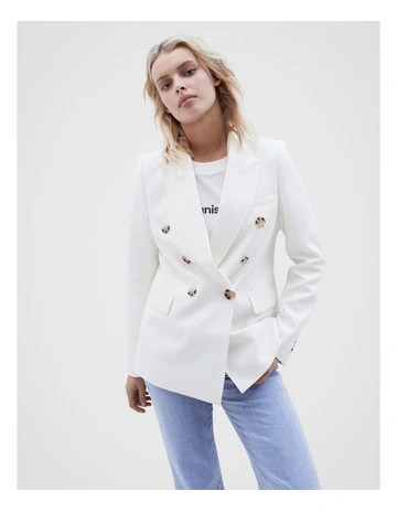 Double Breasted Blazer in Ecru | Myer