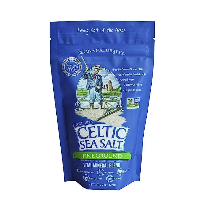 Celtic Sea Salt, Fine Ground Resealable Bag, 8 oz | Amazon (US)