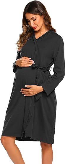 Ekouaer Maternity Robe 3 in 1 Labor Delivery Nursing Gown Hospital Breastfeeding Dress Bathrobes | Amazon (US)