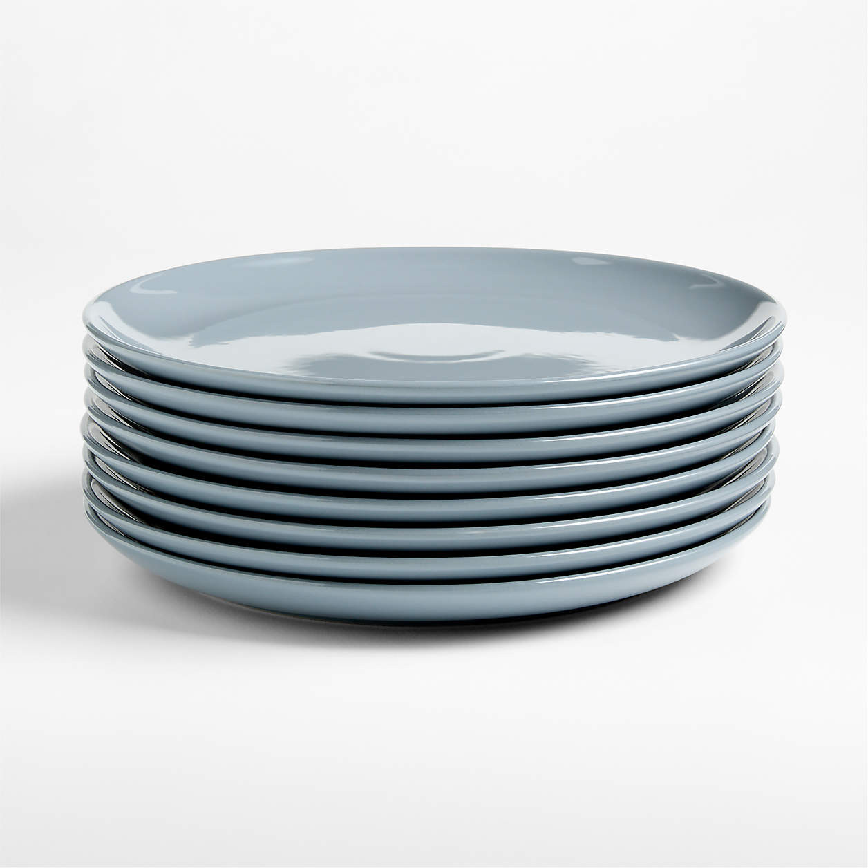 Hudson Mist Blue Stoneware Dinner Plates, Set of 8 + Reviews | Crate & Barrel | Crate & Barrel