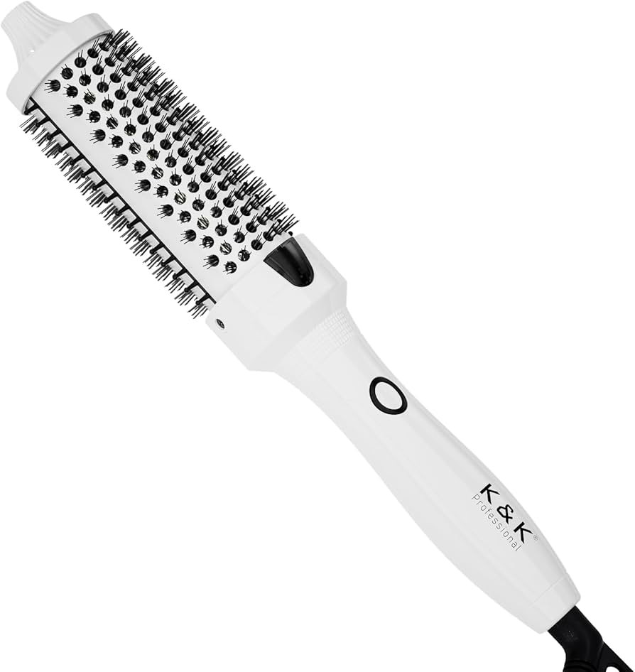 K&K Thermal Brush, 1.5 Inch Heated Round Brush, Professional Heated Curling Ceramic Tourmaline Io... | Amazon (US)