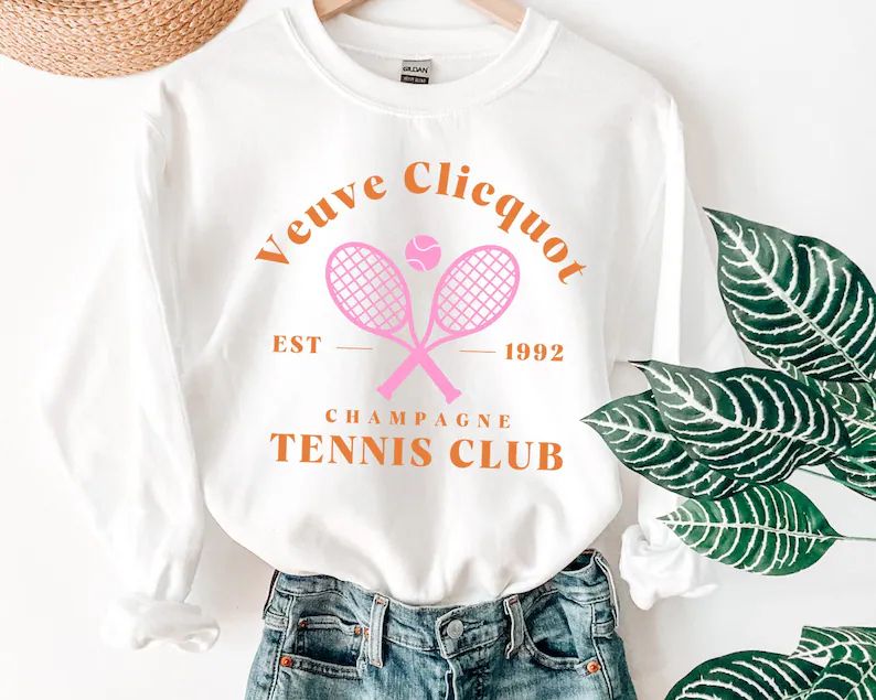 Vueve Clicquot Sweatshirt  Tennis Sweatshirt  Country Club  - Etsy | Etsy (US)