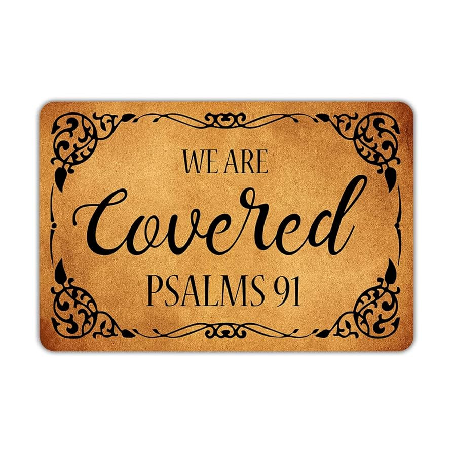 Ytanie Welcome Mats for Front Door Outdoor Entry We are Covered Psalms 91 Doormat Non Slip Rubber... | Amazon (US)