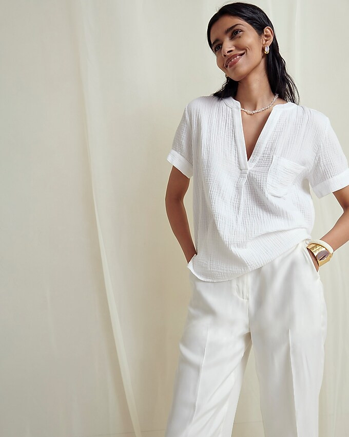 V-neck soft gauze popover | J. Crew US