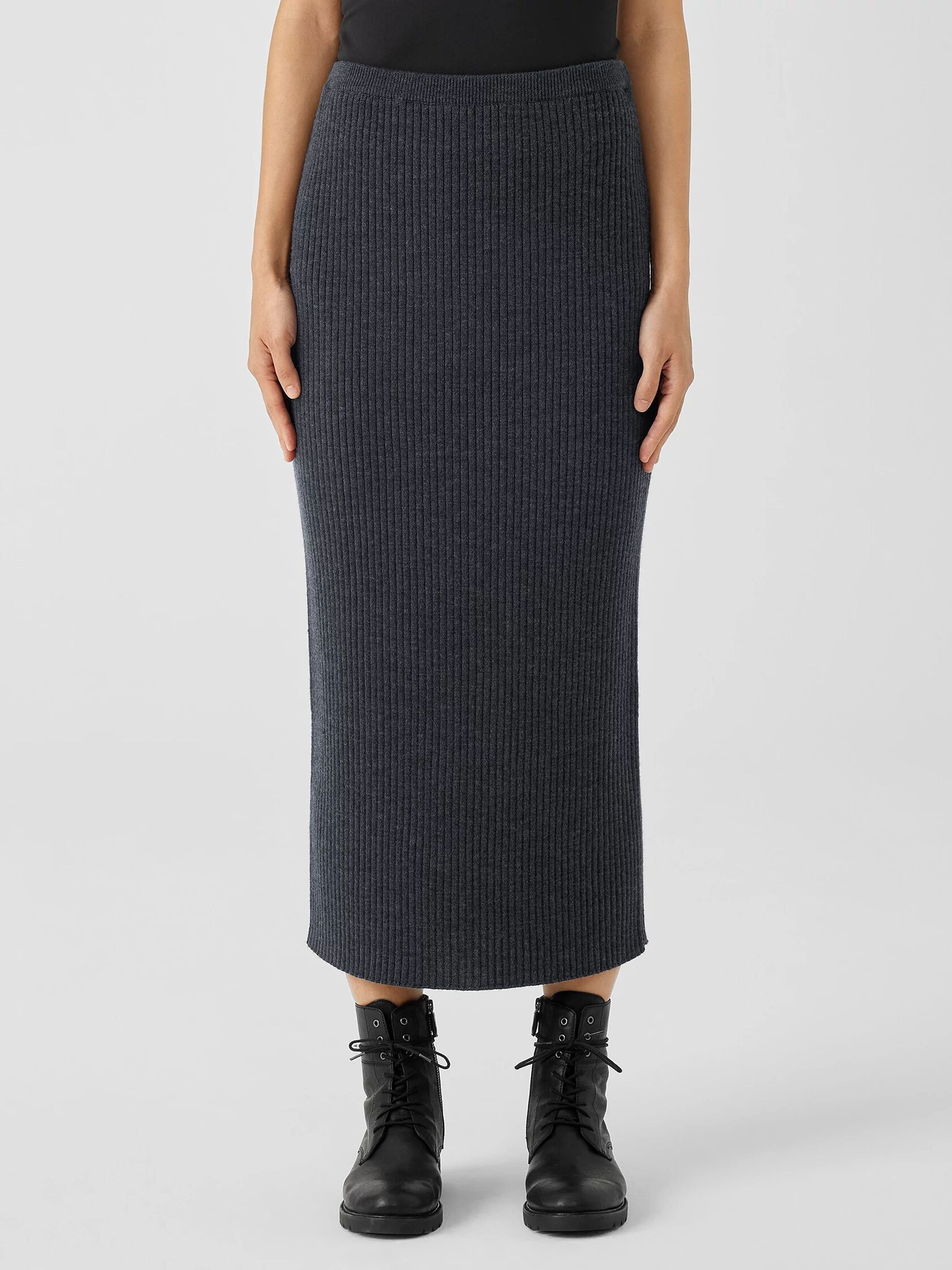 Merino Slim Pencil Skirt in Regenerative Wool | Eileen Fisher