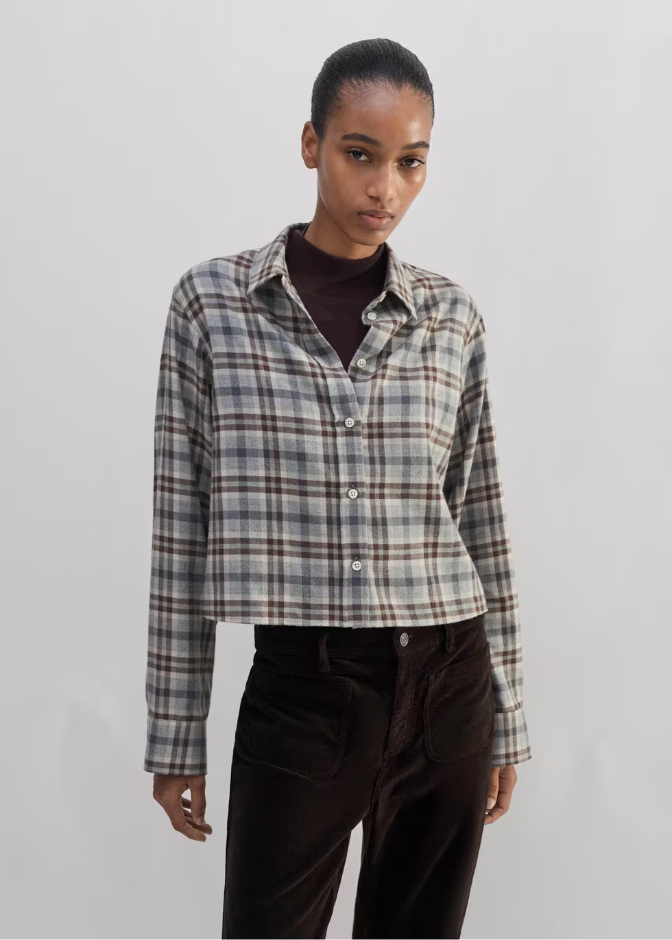 Impossibly Soft Cotton Merino Crop Shirt | ME+EM Global (Excluding US)