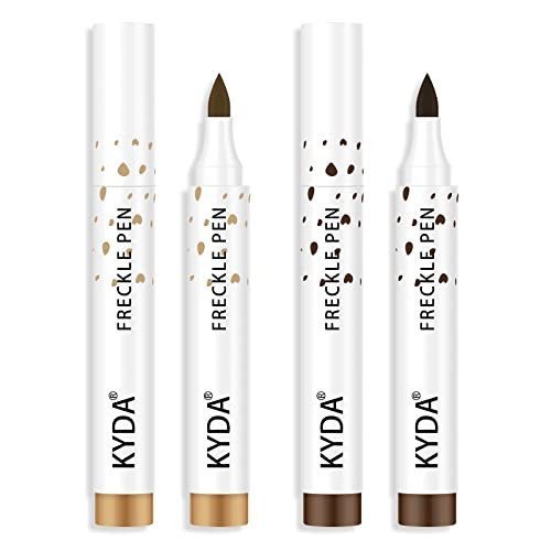 KYDA 2 Colors Freckle Pen,Natural Lifelike Freckle Makeup Pen Magic Freckle Color,Waterproof Longlasting Soft Dot Sopt Pen,for Natural Effortless Sunkissed Makeup-Dark Brown&Light Brown | Amazon (US)