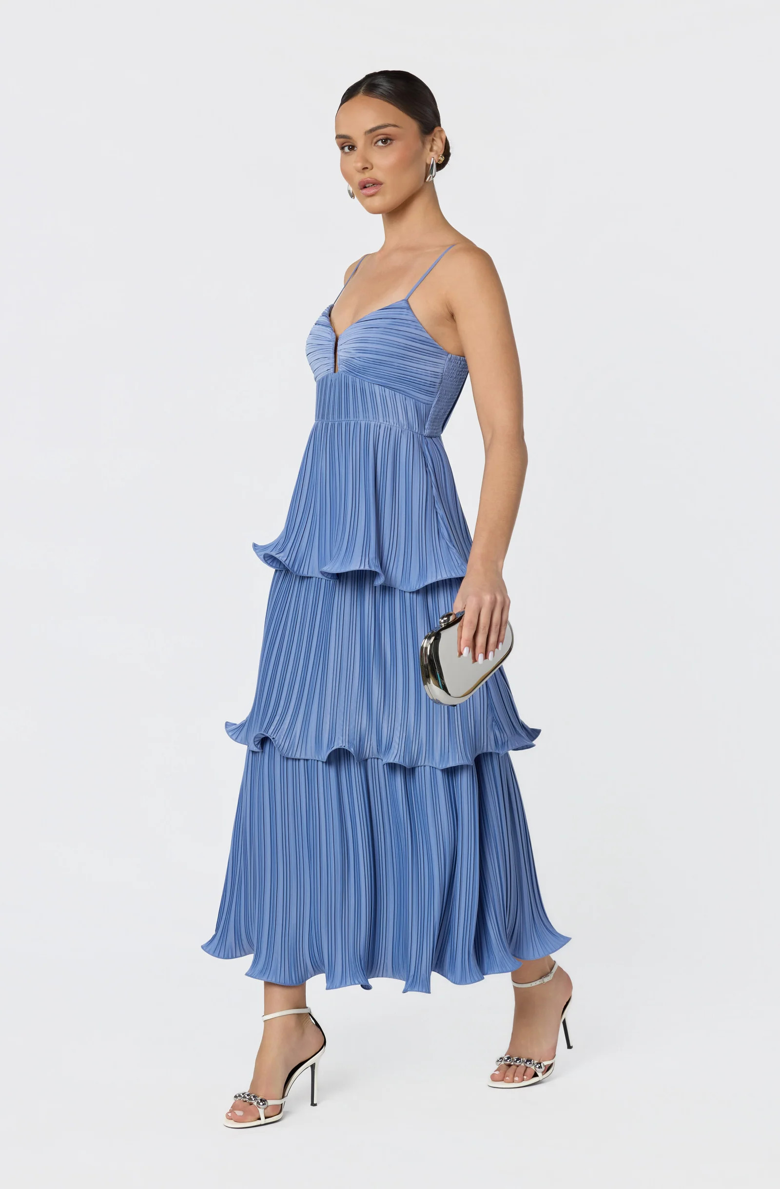 Lupin Pleated Tiered Maxi Dress | ASTR The Label (US)