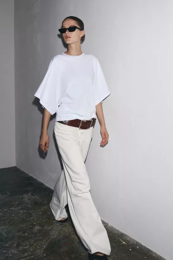 WASHED CAP SLEEVE T-SHIRT | Zara UK