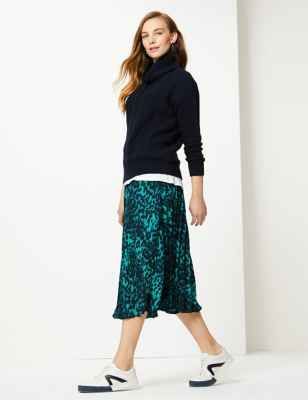 Animal Print Pleated Midi Skirt | Marks & Spencer (UK)
