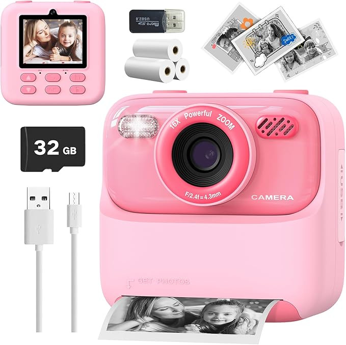 Mgaolo Kids Camera Instant Print Photo,Children Digital Camera Toys Gift with HD Video for Girls ... | Amazon (US)
