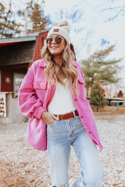 Free People Ruby Pink Envy Shirt Jacket | Magnolia Boutique