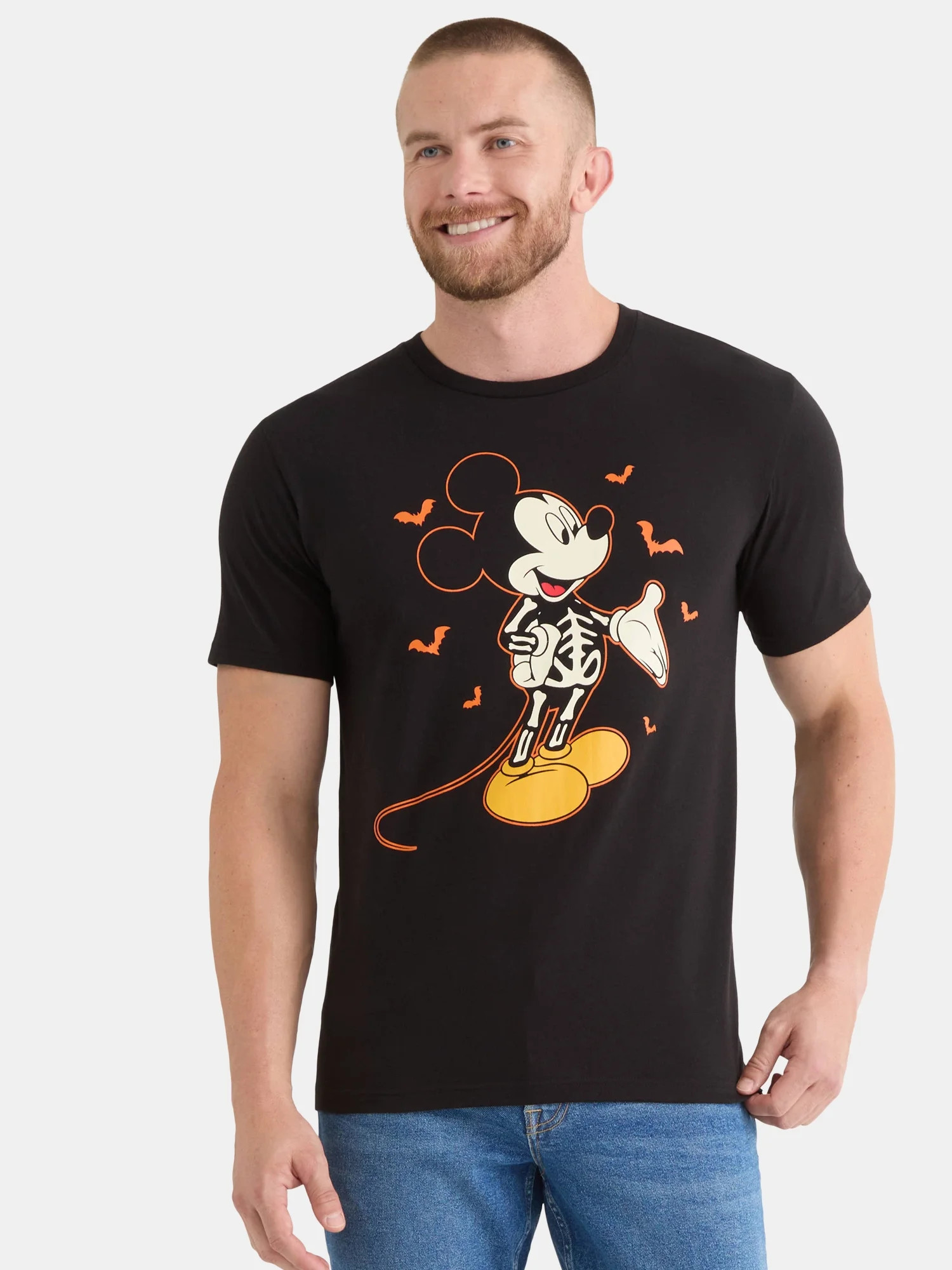 Mickey Mouse Men's and Big Men's Halloween Graphic Tee with Short Sleeves, Sizes XS-3XL | Walmart (US)