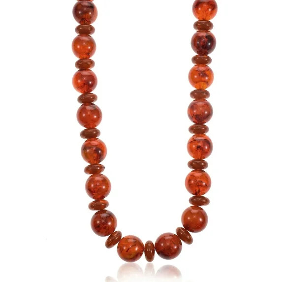Time and Tru Brown Beaded Statement Necklace, 1 Piece | Walmart (US)