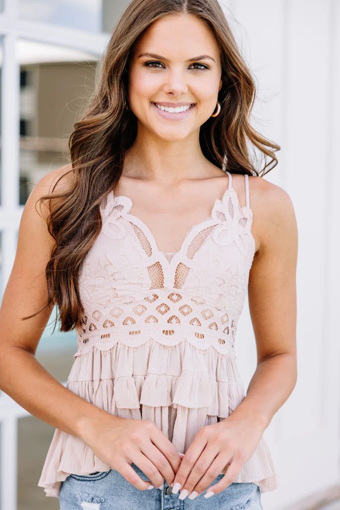 All Up To You Dusty Blush Pink Lace Tank | The Mint Julep Boutique