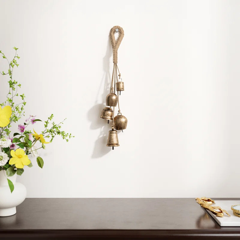 Kristen Metal Vertical Hanging Decorative Cow Bells | Wayfair North America