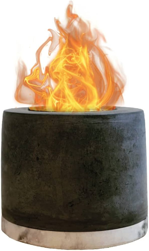 Amazon.com: ROUNDFIRE Concrete Tabletop Fire Pit, Small Portable Fire Pit, Table Top Firepit, Sma... | Amazon (US)