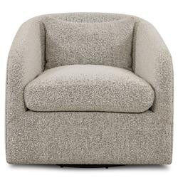 Perrin Modern Classic Grey Performance Boucle Swivel Occasional Barrel Chair | Kathy Kuo Home