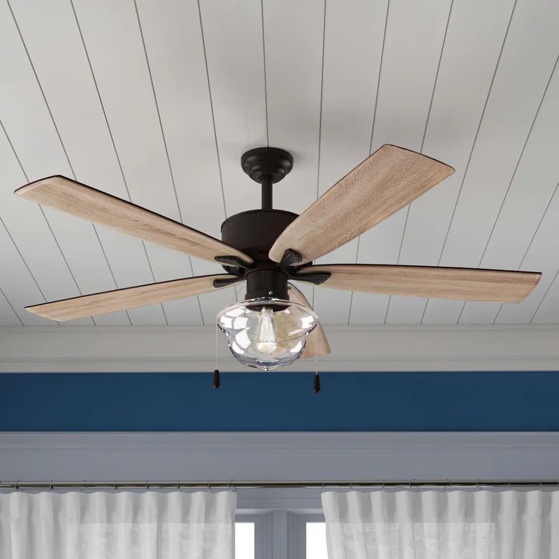 52" Boxford 5 - Blade Standard Ceiling Fan with Light Kit Included | Wayfair North America