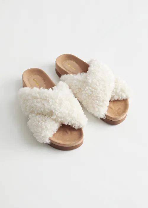 Criss Cross Shearling Slippers | & Other Stories US