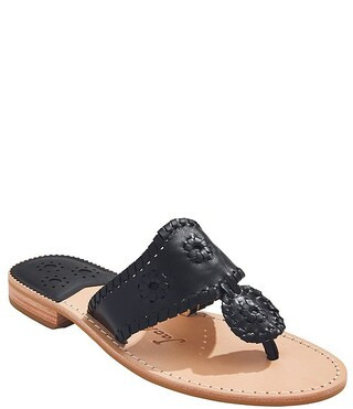 Jack Rogers Jacks Leather Flat Thong Sandals | Dillard's | Dillard's