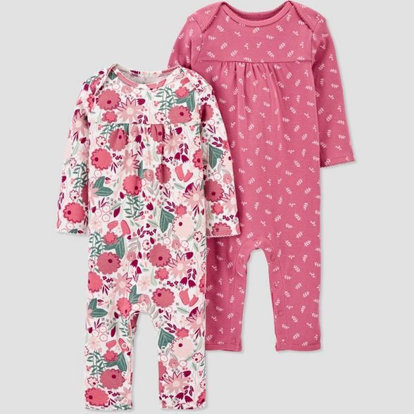 Baby Girls' 2pk Floral Coveralls - Just One You® made by carter's Pink | Target