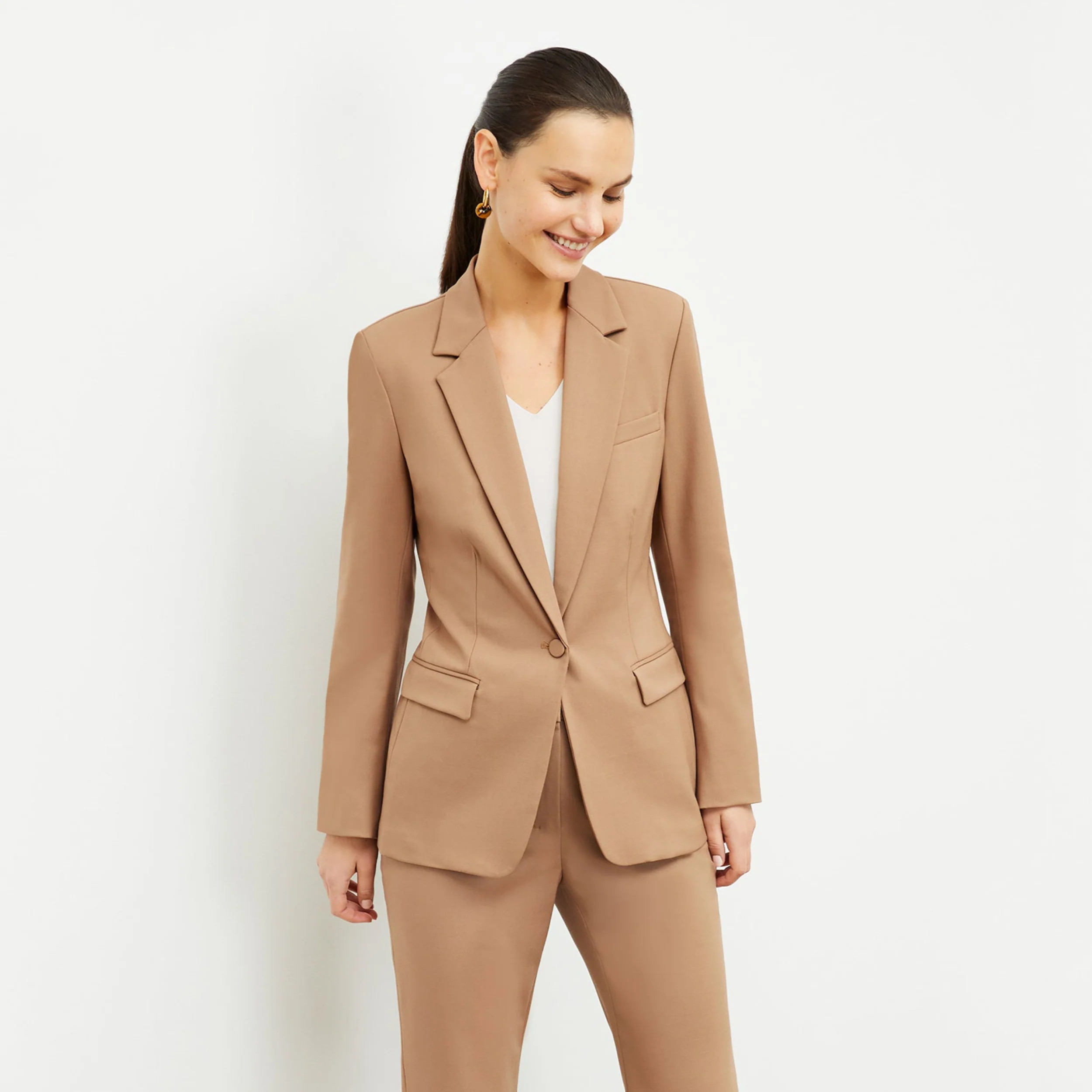 Yiyan Classic Blazer - Italian Wool Twill :: Camel | MM LaFleur