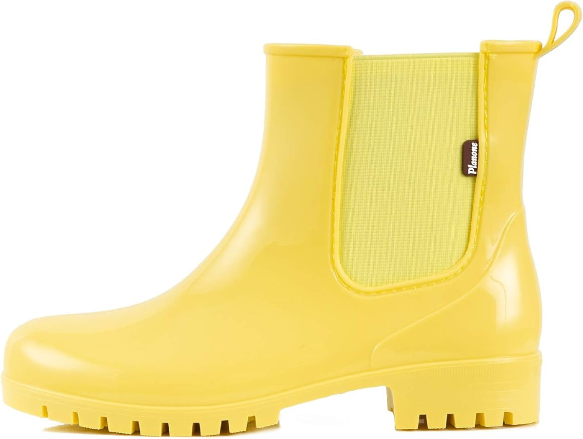 planone Short Rain Boots Women Fashion Waterproof Chelsea Boots for Women Light Outdoor Garden Sh... | Amazon (US)