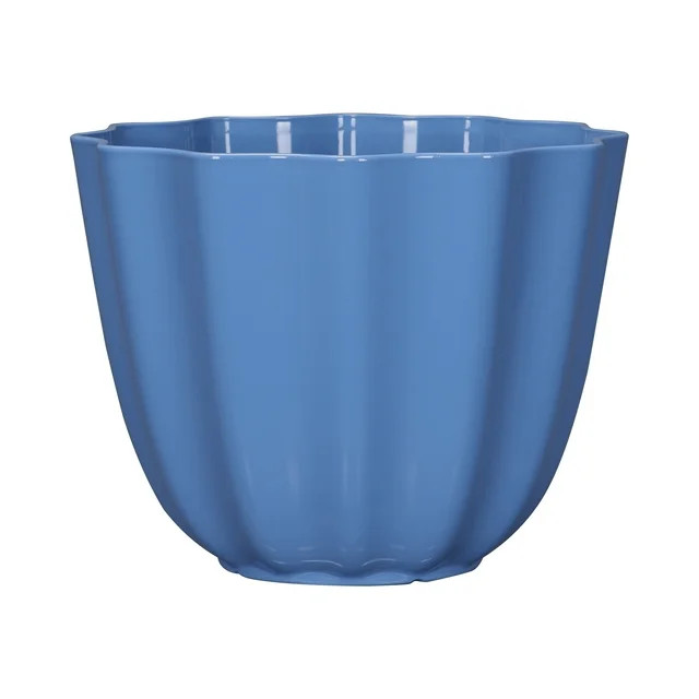 Mainstays Poppy Recycled Resin Planter, Blue, 12in x 12in x 9.4in | Walmart (US)